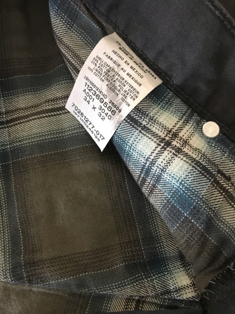 Lee Men's Flannel Lined Straight Leg Jeans - Black Wash 34X32 - Picture 8 of 8